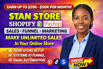 promote your shopify, stan store, payhip or gumroad store