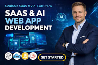 build your saas mvp or scalable web app with ai, full stack development