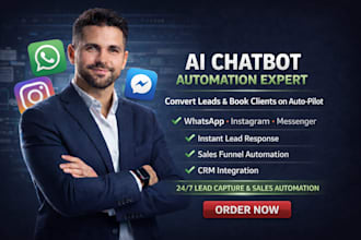 create ai chatbot for whatsapp API, instagram dm and messenger automation