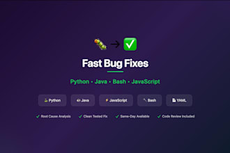 fix bugs in your python java bash or yaml code