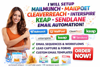 set up mailmunch mailpoet cleaverreach interspire keap sendlane email automation