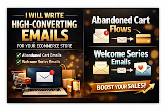 write abandoned cart, welcome series emails ecommerce