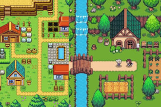 do pixel art tileset sprite sheet top down 2d pixel character design animation
