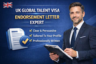 write professional endorsement letter for UK global talent visa