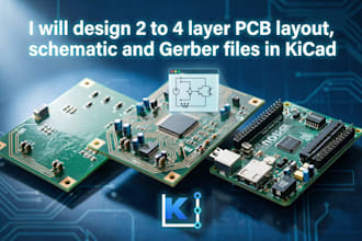 design 2 to 4 layer pcb layout schematic and gerber files in kicad