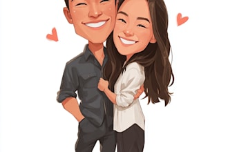 draw caricatures for couples, families, weddings