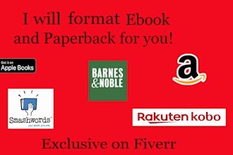 format your e book and paperback for you