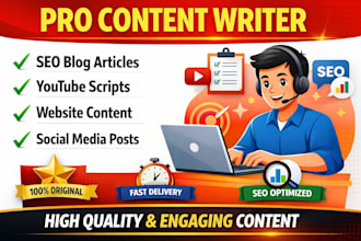 write SEO blog articles and youtube scripts