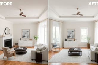 do virtual staging and 3d interior design rendering for real estate airbnb