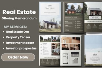 design investment prospetus teaser, real estate offering memorandum brochure