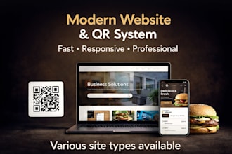 create modern website, online menu and qr code system
