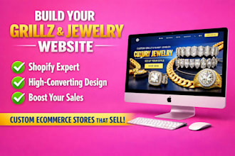 design a grillz website jewelry ecommerce store or custom shopify site