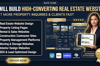design a high converting real estate, rental  and property service website