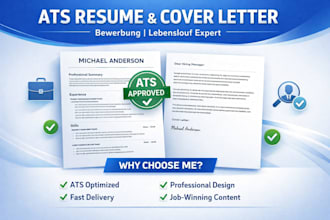 write a professional ats resume and cover letter bewarbung labenslauf