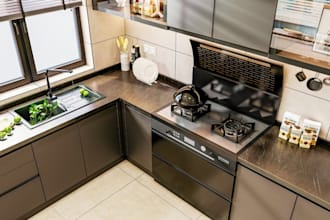 do 3d kitchen interior design 3d model and rendering, 3d visualization, cgi