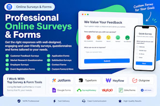 professional online survey design, questionnaires, forms,emr and data collection