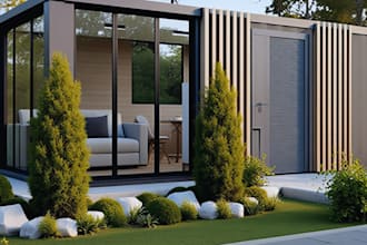 design 3d container home, modular home, pop up shop, tiny home, cabin design