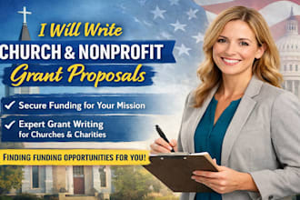 write US church nonprofit grant proposals and find  funding opportunities