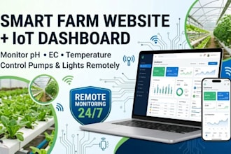 design agriculture website development with iot dashboard and remote monitoring