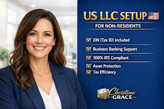 setup US llc for non residents with ein and business bank account support