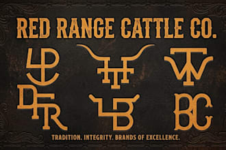 design a modern ranch, farm, cowboy, texas, western and cattle brand logo