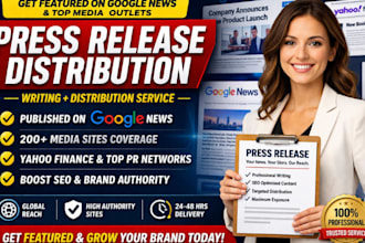 write and distribute SEO press releases for google news and media coverage