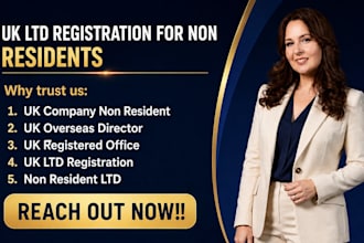 do UK ltd registration for non residents with registered office address service