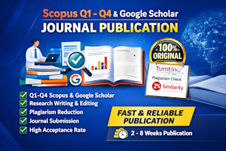write and publish article in q1,q2,q3,q4 scopus and google scholar journals