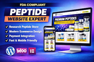 build peptide website, peptide ecommerce website and peptide store supplement we
