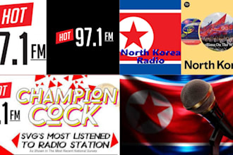 play and spin your song live on hot97 and and north korea radio stations