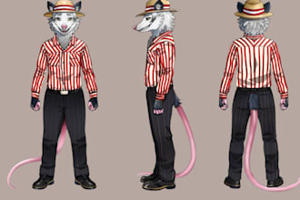 draw furry character reference sheet furry anthro nsfw oc ref sheet for fursuit