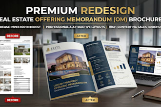redesign real estate offering memorandum brochure, property sales om brochure
