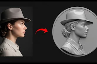 sculpt printable 3d coin, bas relief or medallion cnc model for 3d printing