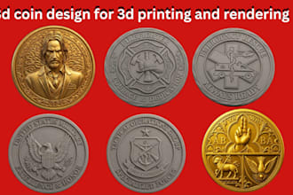 sculpt printable 3d coin, bas relief or medallion cnc model for 3d printing