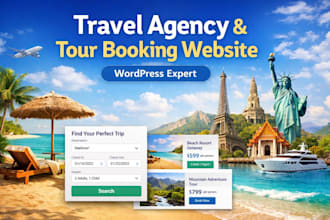 design travel agency website, tour booking website with wordpress