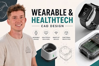 wearable cad healthtech 3d modeling, smart iot devices functional cad prototypes