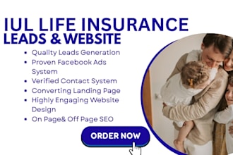 generate iul life insurance leads insurance website design insurance landingpage