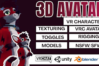 do custom furry avatar vrchat avatar vr character 3d nsfw model animaze