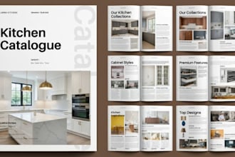 design brochure product catalog spec book for staging cabinetry furniture