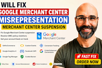 fix google merchant center misrepresentation and  merchant center suspension