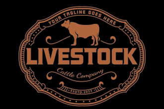 do cattle western ranch symbolic western style logo design
