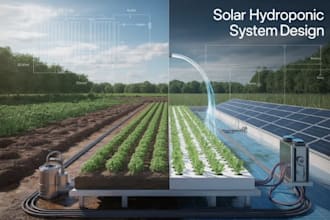 design solar hydroponic system, pump wiring diagram and load calculations