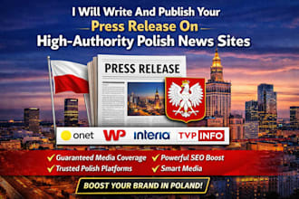 write and publish your press release on high authority polish news sites