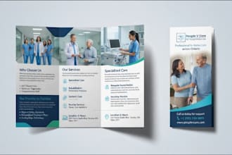 design bifold brochure product catalog for medical clinical equipment