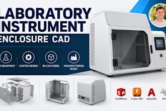 laboratory instrument enclosure cad, biotech hardware enclosure, 3d cad