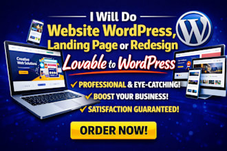 do webseite wordpress, landing page or redesign wordpress, lovable to wordpress