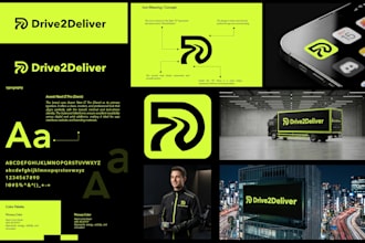 design minimalist logo, brand identity, branding kit and brand guidelines