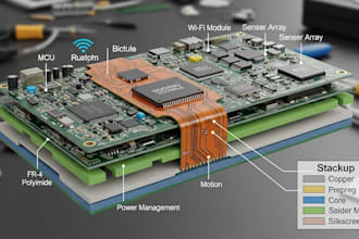 design professional rigid flex pcb layout, stackup, iot for complex electronics