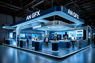 design your 3d exhibition stand, stall, kiosk,virtual, booth