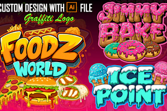 design streetwear graffiti t shirt and logo